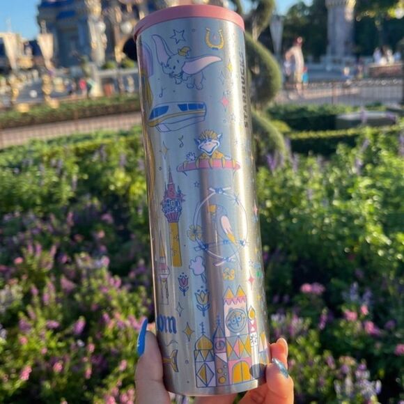 WDW 50th Anniversary Magic Kingdom Starbucks Tumbler - Picture 4 of 8